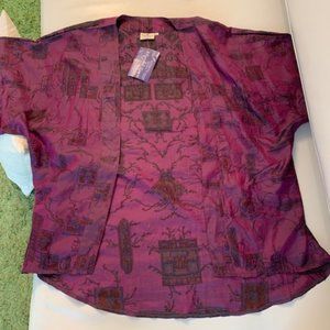 Alchemy Recycled Sari Purple Silk Kimono NEW